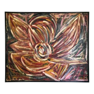Iron Flower Original Abstract Expressionism Oil Painting by Monique Nichols