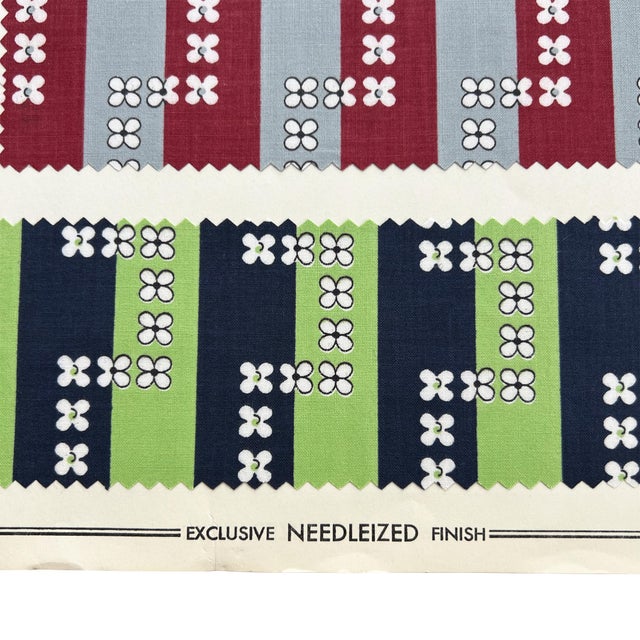 1956 Quadriga Cloth E&w Brands Textile Sample Sheet, Mid-Century Archive For Sale In Oklahoma City - Image 6 of 10