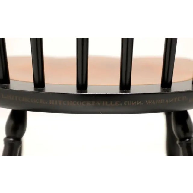 L. Hitchcock Solid Maple and Stencilled Set of 4 Harvest Black Fan Back Dining Chairs - Vintage Mid 20th Century For Sale In Saint Louis - Image 6 of 6