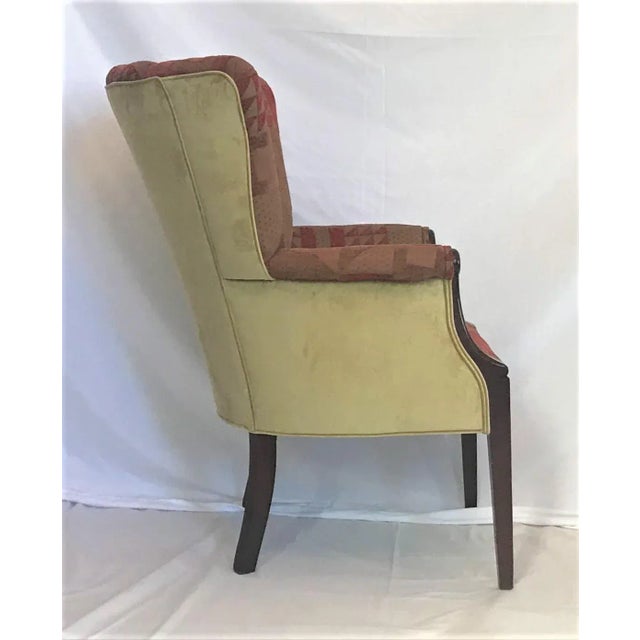 1940s Channel Back Velvet Arm Chair Newly Upholstered For Sale - Image 4 of 7