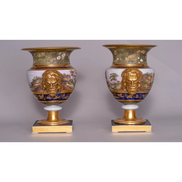 Gold 1813-1820 English Louis XV Style Porcelain Mason Vases - a Pair For Sale - Image 8 of 11