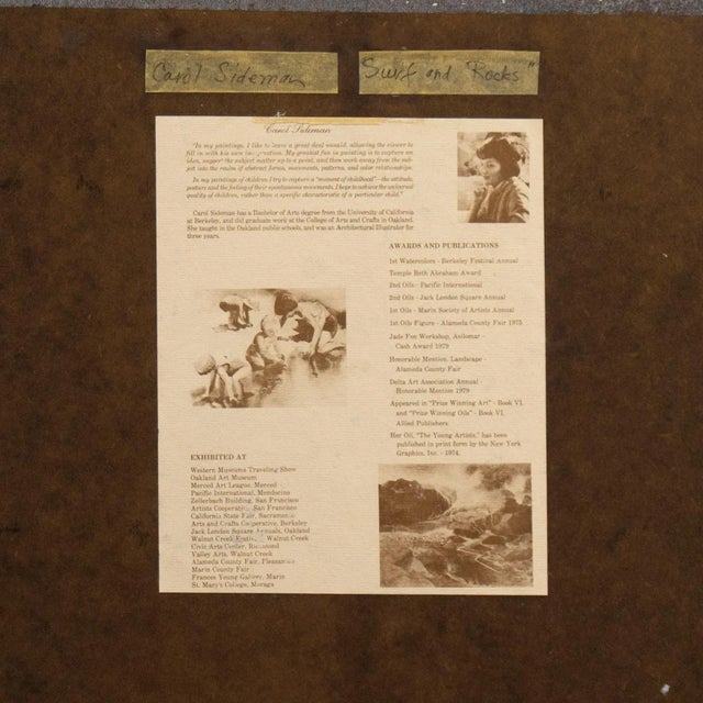 'Surf and Rocks at Sunset' by Carol Sideman, Oakland College of Arts and Crafts, Oakland Museum For Sale - Image 9 of 10