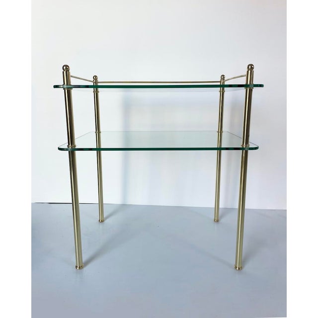 Vintage Side Table in Glass and Brass, 1970s For Sale - Image 4 of 12