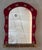 Glass Spanish Neoclassical Wall Mirror with Antique Red Velvet Frame with bronze For Sale - Image 7 of 18