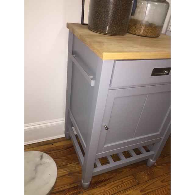 Crate & Barrel Kitchen Island With Butcher Block | Chairish
