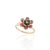 2.52ct Ruby Emerald Art Deco Flower Ring Size 7 in 18k Yellow Gold For Sale - Image 10 of 16