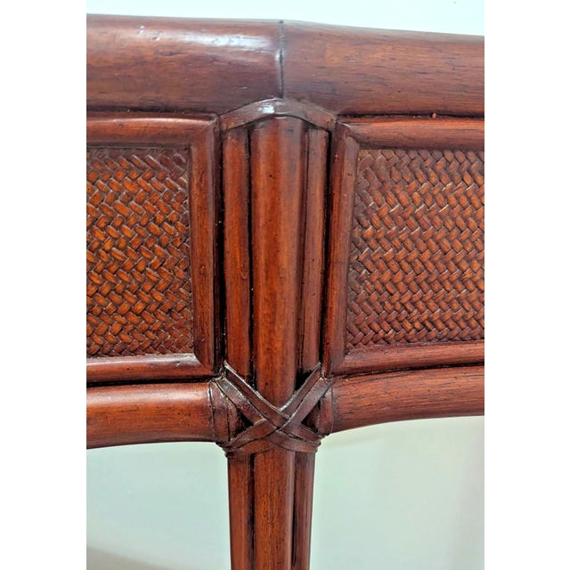 Vintage Brithis Colonial Style Table Half Moon Made of Coconut and Bamboo For Sale In Los Angeles - Image 6 of 10