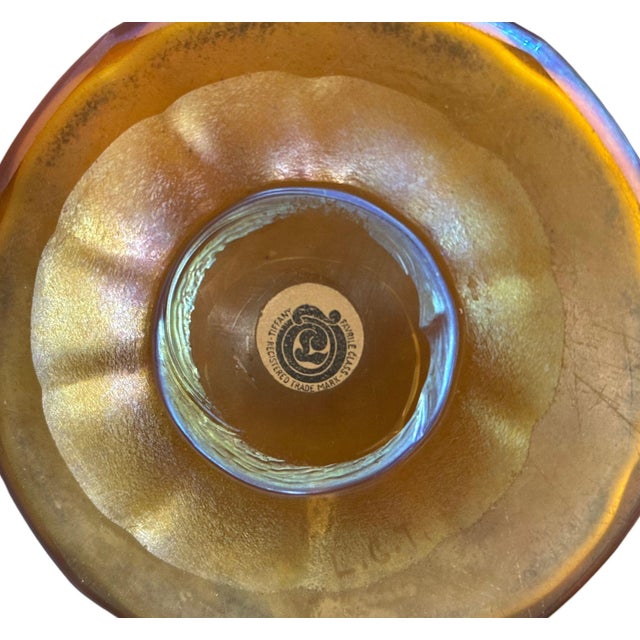 Glass Early 20th Century. Louis Comfort Tiffany Favrile Glass Candle Lamp For Sale - Image 7 of 12