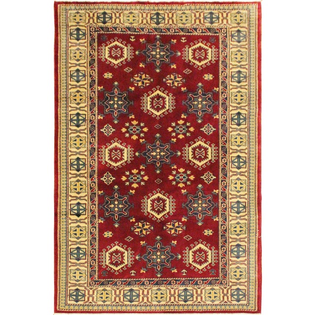 Vintage Shirwan Red/Gold Wool Rug - 3'9''x5'6'' For Sale - Image 10 of 11