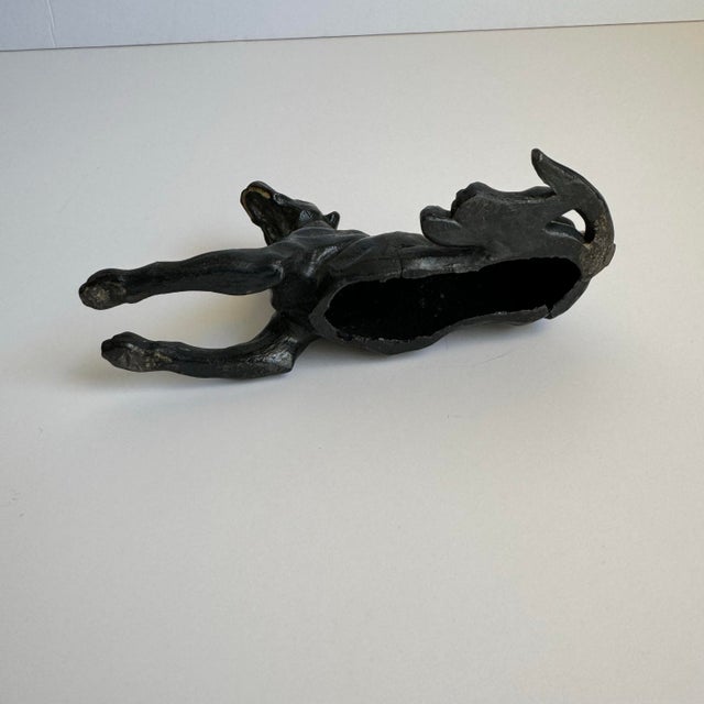 Vintage Great Dane Statue Bronze Tone Metal Cast Iron Dog Figurine For Sale - Image 9 of 10
