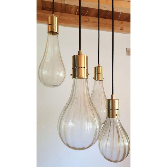 1970s Mid Century Modern, Murano Glass Pendant Chandelier For Sale - Image 9 of 13