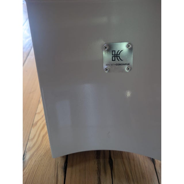Contemporary Kenneth Cobonpue Chiquita Stool Sculptural Wood Top Silver Base For Sale - Image 3 of 3