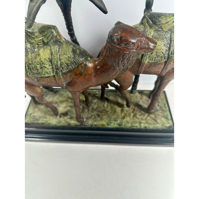 Vintage Orientalist Cold-Painted Bronze Figural Sculpture Candleholder. For Sale In West Palm - Image 6 of 12