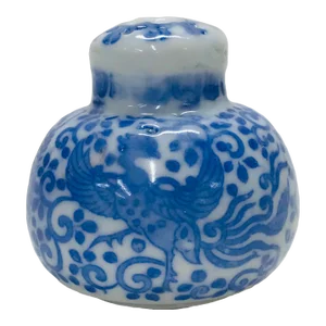 Blue and White Chinoiserie Salt or Pepper Shaker