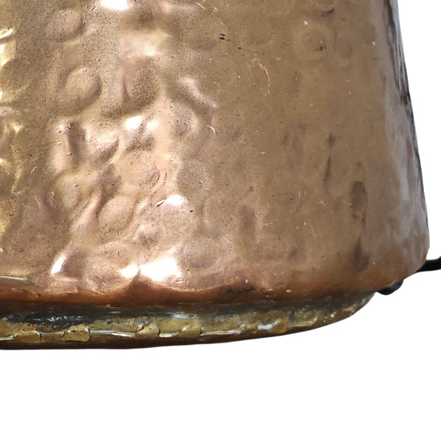 Hand-Hammered Copper Hanging Planter With Forged Iron Chain 12" For Sale - Image 16 of 17