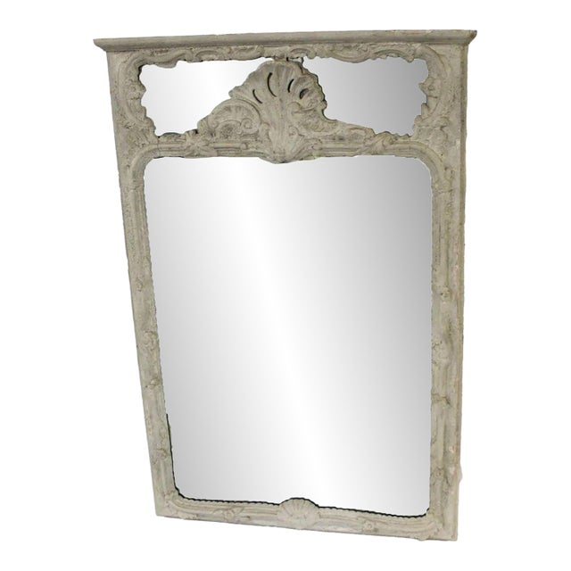 Vintage Painted Louis XV Style Shell Mirror For Sale