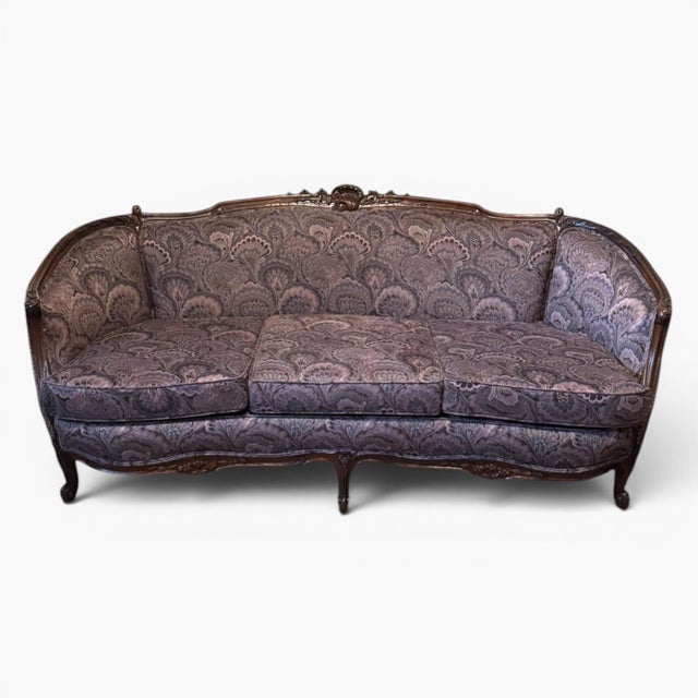 French 1920s French‑Style Sofa & Chair Set Louis XV For Sale - Image 3 of 18