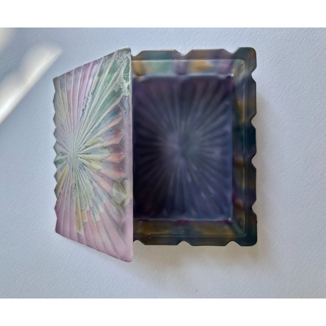 Iridescent Rainbow Glass Lidded Box, 1970's For Sale In New York - Image 6 of 14