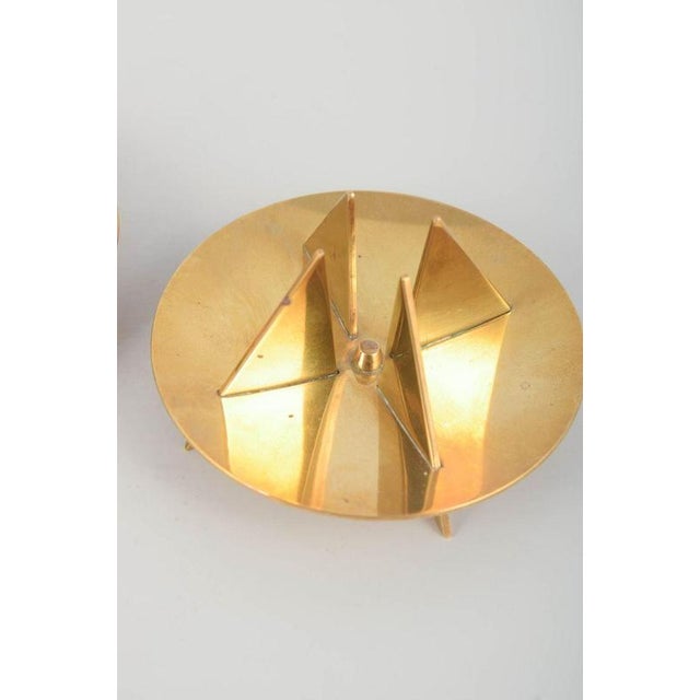 Brass Candlesticks by Pierre Forssell for Skultuna, 1960s, Set of 2 For Sale - Image 3 of 5