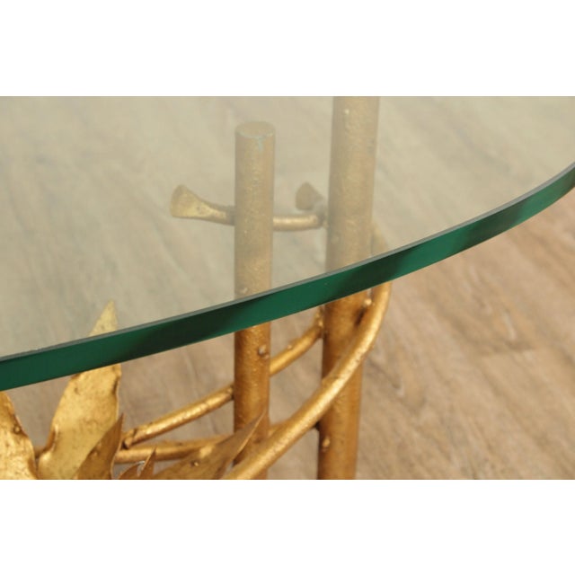 Gold Mid 20th Century Silas Seandel Brutalist Lotus Oval Coffee Table For Sale - Image 8 of 13