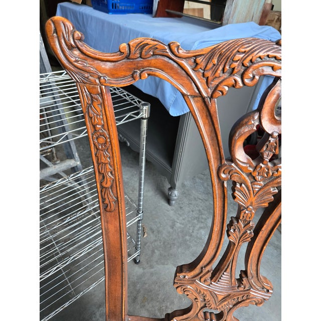 1970s 1970s Set of 6 Carved Chippendale Style Dining Chairs With Claw Feet For Sale - Image 5 of 11