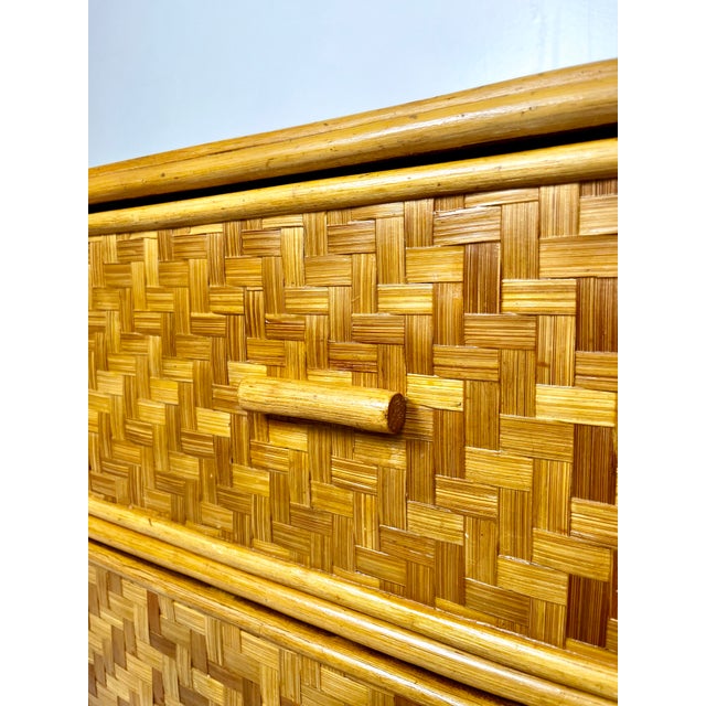 Vintage Woven Rattan 3 Drawer Chest For Sale - Image 10 of 12