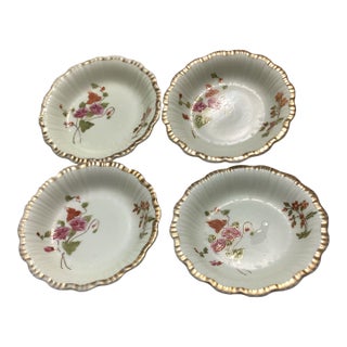 1950s Worchester Blushed, Scalloped Edge, Berry Bowls- Set of 4 For Sale