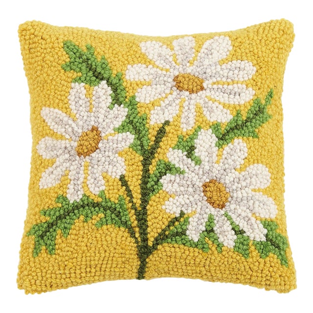 Daisy Hook Pillow, 10" x 10" For Sale