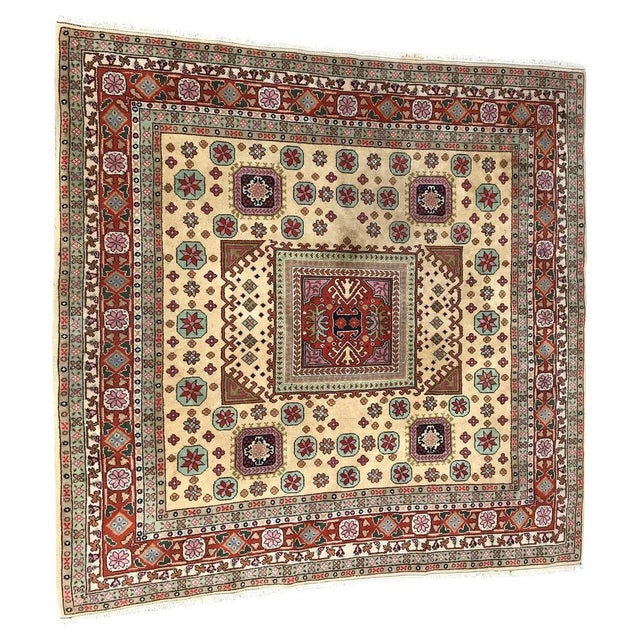 Transylvanian Square Middle Eastern Rug, 1960s For Sale - Image 14 of 14