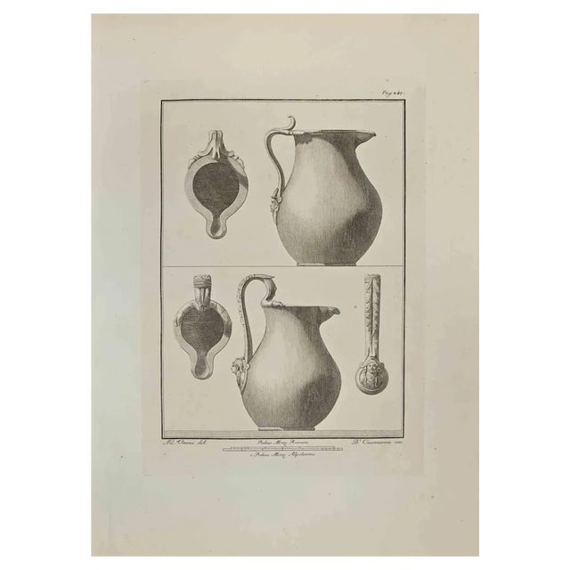 Nicola Vanni, Ancient Still Life 8, Etching, 18th Century For Sale