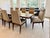 Lorin Marsh Set of 10 Lorin Marsh Art Deco Tuxedo Dining Chairs in High-Gloss Mahogany & Brass For Sale - Image 4 of 18