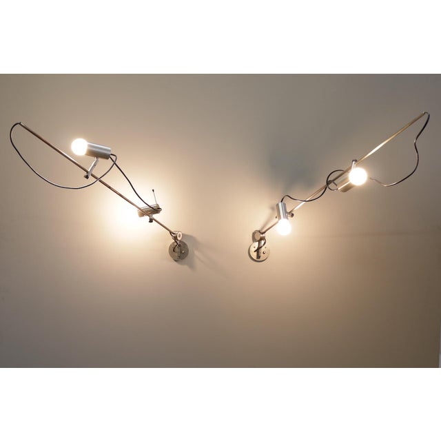 Metal Model 1144 Wall Lamps by Tito Agnoli for O-Luce, 1950s, Set of 2 For Sale - Image 7 of 15
