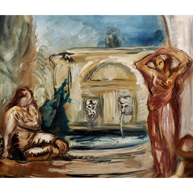 Othon Friesz -Women Around a Fountain-1932 French Fauvist Oil Painting For Sale - Image 10 of 12