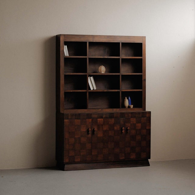 French Art Deco Oak Marquetry Cabinet, 1930 For Sale - Image 4 of 18