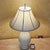 Late 20th Century Vintage Cream Ceramic Urn Table Lamp With Brass Accents & Shade - Hollywood Regency For Sale - Image 5 of 18