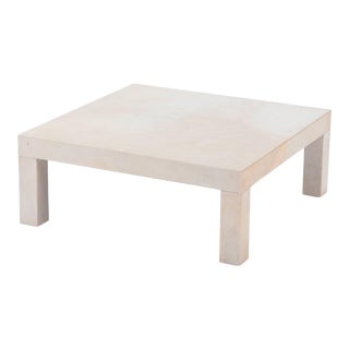A Square Parchment End or Coffee Table in the Manner of Jean- Michel Frank, Contemporary For Sale