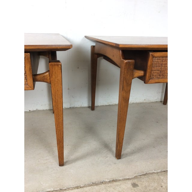 Pair of Mid Century Modern End Tables With Drawer by Lane Furniture For Sale - Image 10 of 18