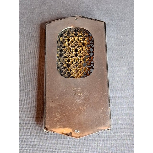 Vintage Israel Sterling Silver 925 Filigree Mezuzah Case Tiger's Eye Stone Judaica For Sale - Image 15 of 18