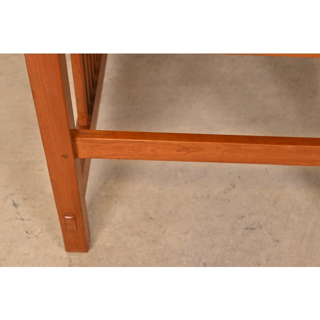 Stickley Mission Arts & Crafts Cherry Wood High Back Spindle Dining Chairs, Set of Six For Sale - Image 9 of 12