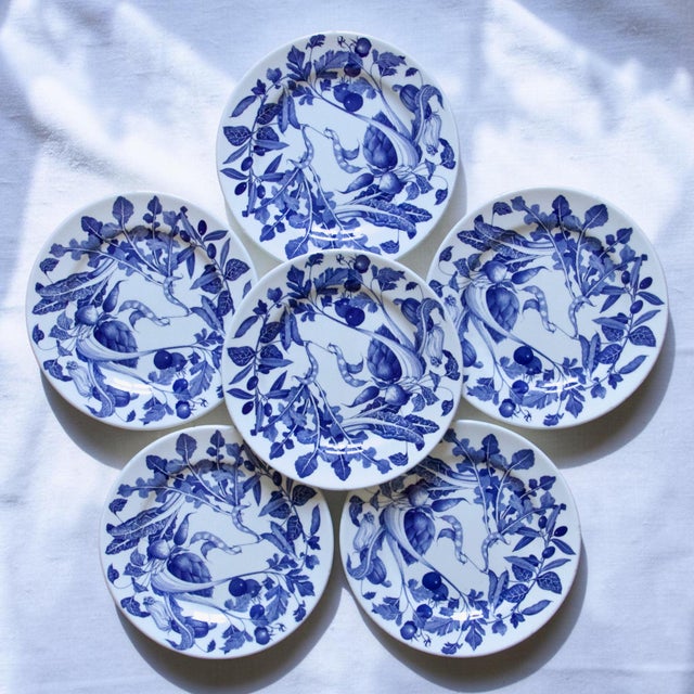 19th Century French Ironstone Plates with Vegetable Garden Decoration, 1930s, Set of 6 For Sale - Image 14 of 14