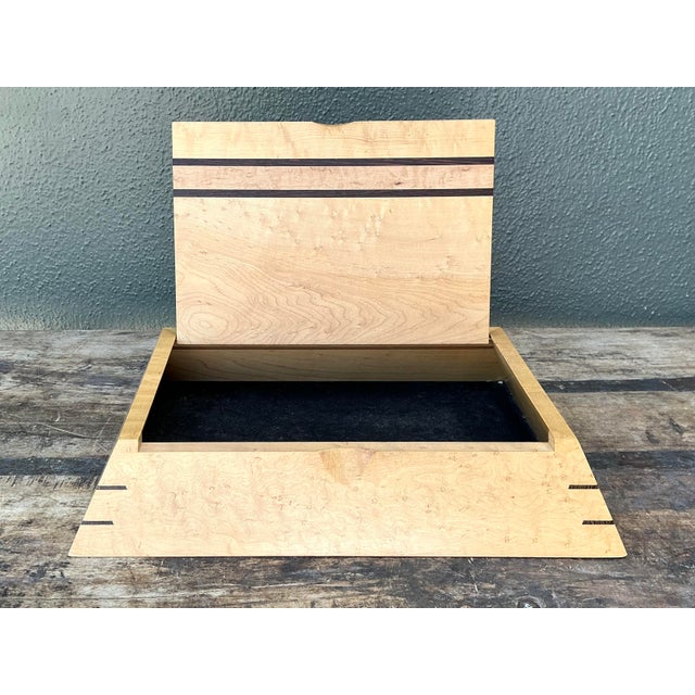 Vintage Burl Wood Angled Box For Sale In West Palm - Image 6 of 12