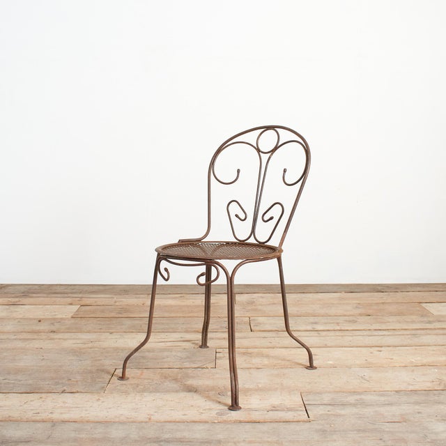 Metal Vintage French Iron Garden Chair, 1920s For Sale - Image 7 of 7