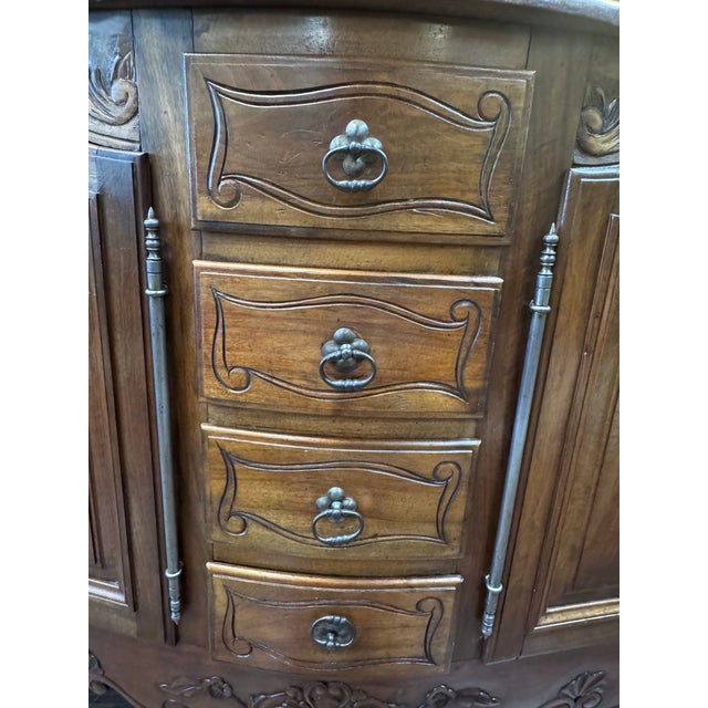 Early 20th-Century French Provincial Carved Walnut Enfilade Buffet For Sale - Image 4 of 12