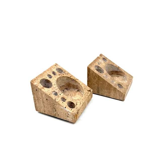 Travertine Desk Organizers by Enzo Mari for Danese, Italy, 1970s, Set of 2 For Sale - Image 11 of 17
