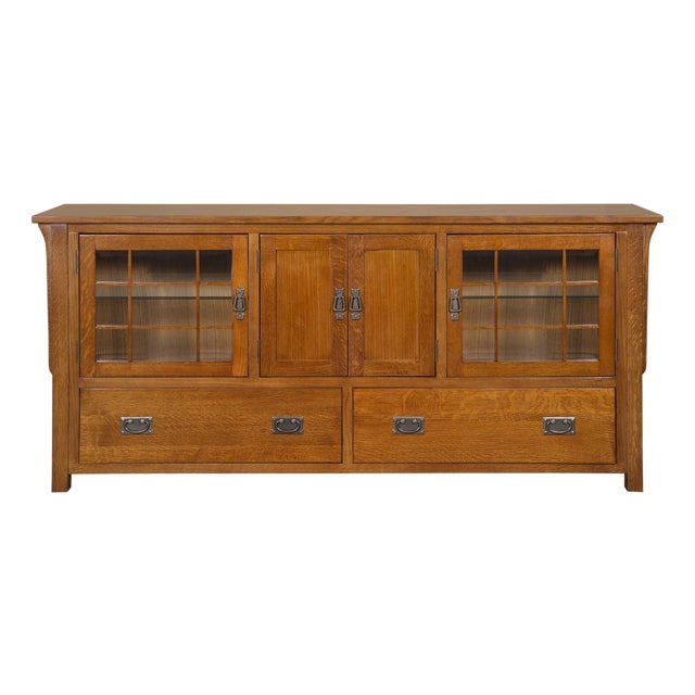 Mission Quarter Sawn Oak 72" Tv Stand - Michael's Cherry (Mc-A) For Sale