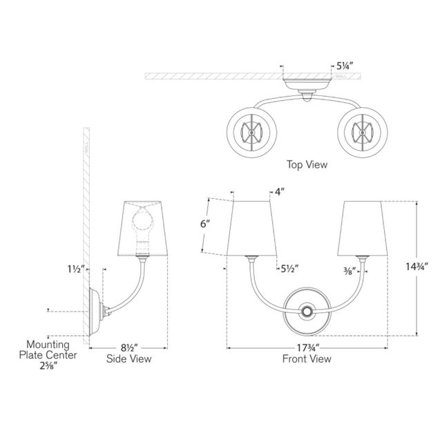 Vendome Double Sconce in Hand-Rubbed Antique Brass with Linen Shades Designer: Thomas O'Brien Finish: Hand-Rubbed Antique...