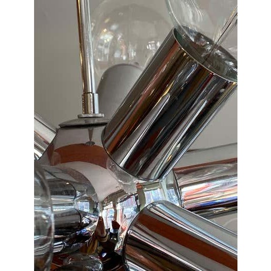 1968 Mid-Century Modern Kalmar Chrome Aluminum Chandelier For Sale In Philadelphia - Image 6 of 7