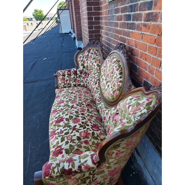 Antique Victorian Floral Couch Chairish