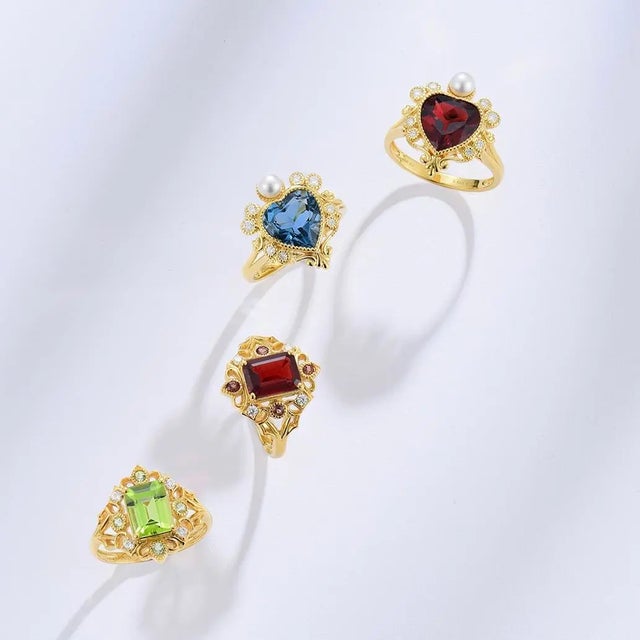 Kai "On My Heart" London Blue Topaz Diamond Pearl Cocktail Ring, size 8.5 For Sale - Image 12 of 12