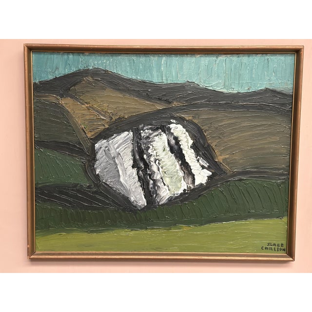 Thage Carlson, Abstract Landscape, 1950s, Oil on Panel, Framed For Sale - Image 14 of 18